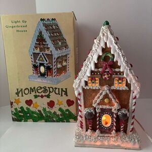 Cracker Barrel Homespun Light Up Gingerbread House Christmas Original Box